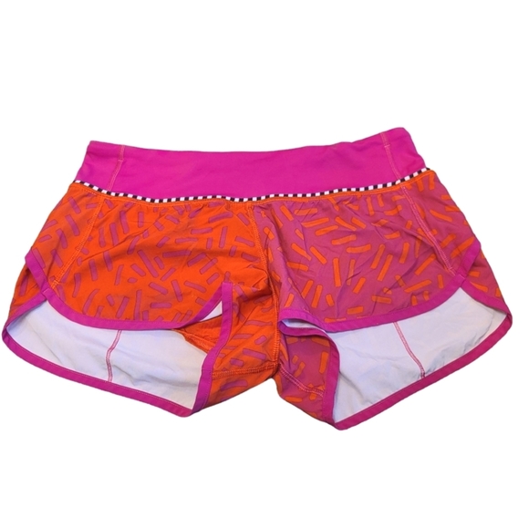 Lululemon Speed Short 2015 Seawheeze - Fuschia with Red Squiggles sz 6 Rare - Picture 4 of 9